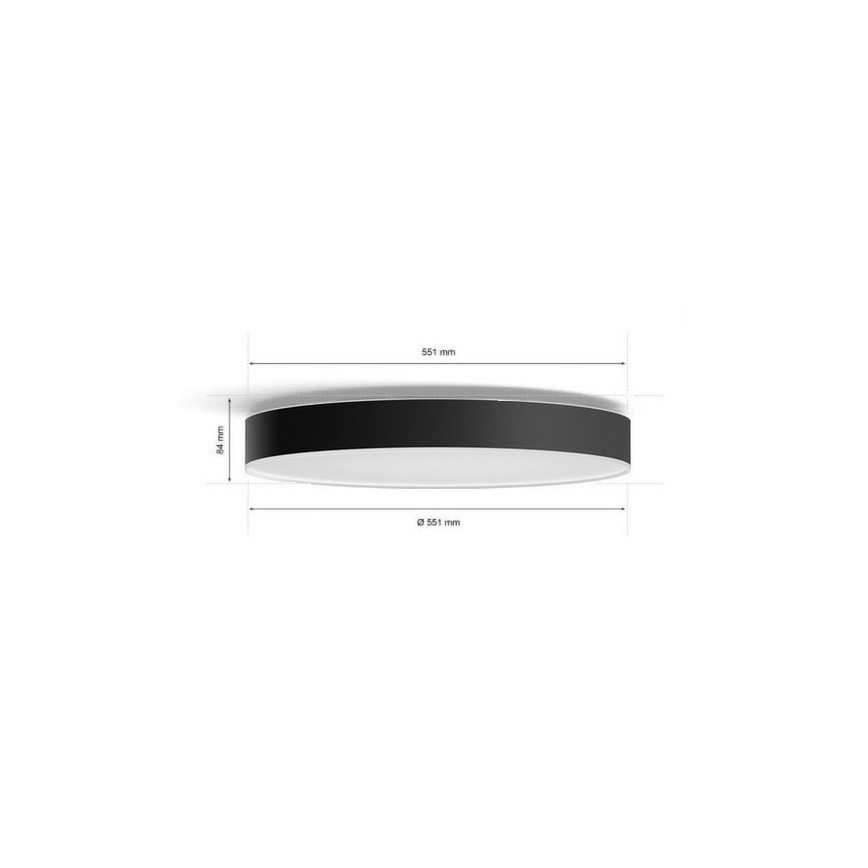 Philips - Светодиодный потолочный светильник с регулированием яркости Hue LED/48W/230V 2200-6500K диаметр 551 мм черный + дистанционное управление