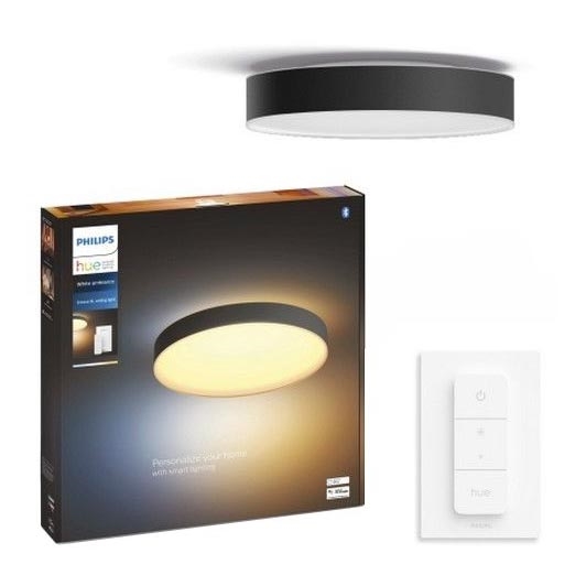 Philips - Светодиодный потолочный светильник с регулированием яркости Hue LED/48W/230V 2200-6500K диаметр 551 мм черный + дистанционное управление