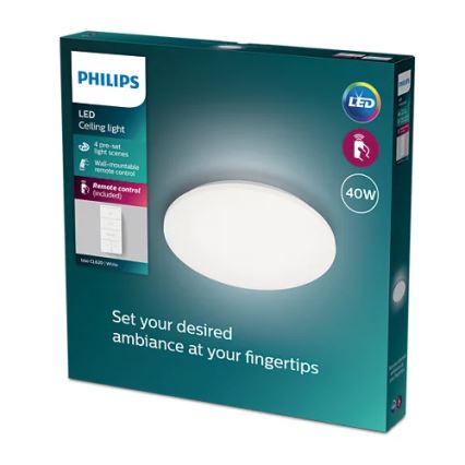 Philips - Светодиодный потолочный светильник с регулированием яркости LED/40W/230V 2700-6500K + дистанционное управление