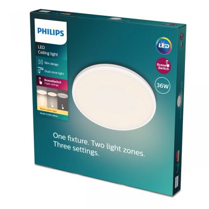 Philips - Светодиодный потолочный светильник с регулированием яркости SCENE SWITCH LED/36W/230V диаметр 50 см 2700K белый
