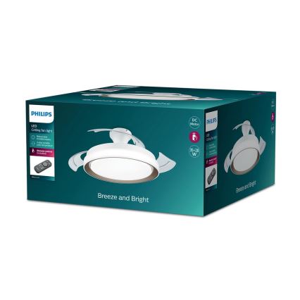 Philips - Светодиодный потолочный светильник с вентилятором LED/35W/230V 5500/4000/2700K + дистанционное управление золотистый