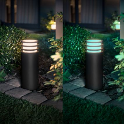 Philips - Светодиодная RGB диммируемая уличная лампа Hue LUCCA 1xE27/8,1 Вт/230 В 25 см 1000-20000 К IP44