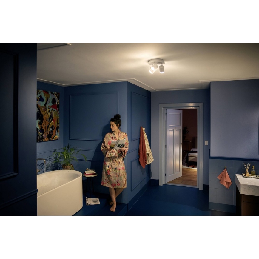 Philips - Светодиодный светильник для ванной комнаты с регулированием яркости Hue ADORE 3xGU10/5W/230V IP44 + дистанционное управление