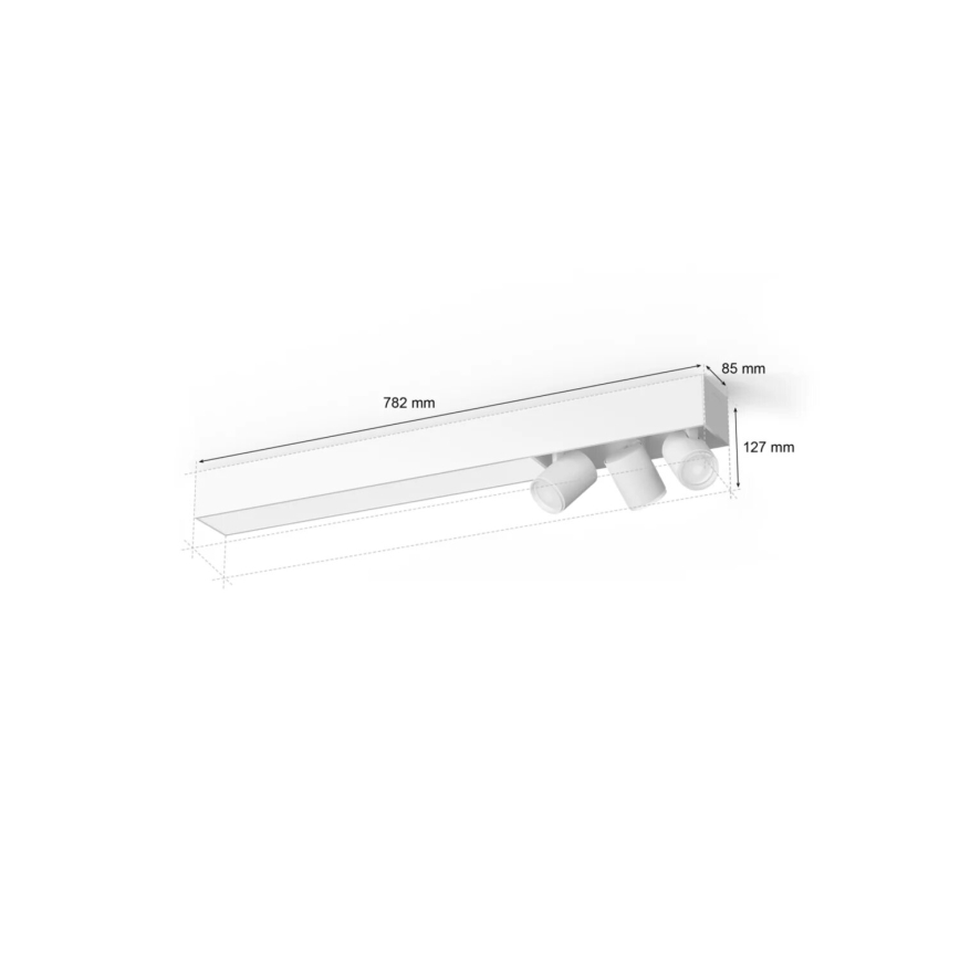 Philips - Светодиодный точечный RGBW-светильник Hue CENTRIS 3xGU10/4,2W/230V + LED/11W 2000-6500K