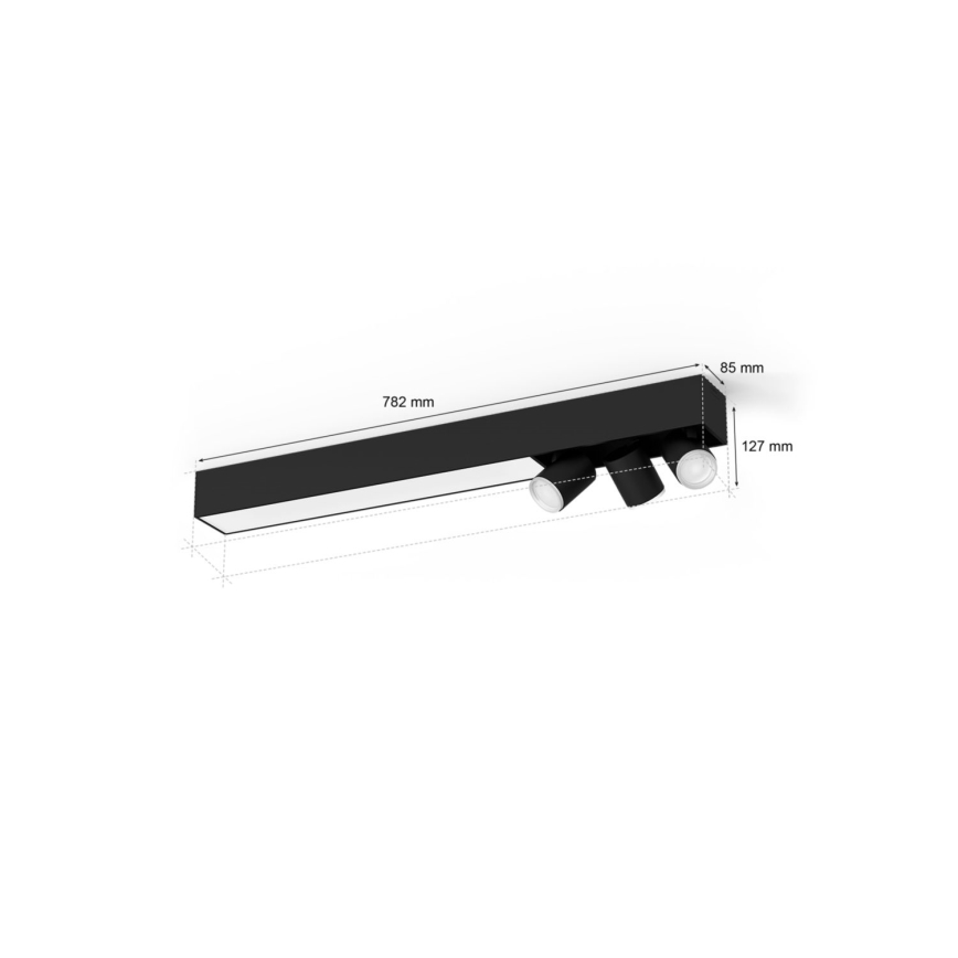 Philips - Светодиодный точечный RGBW-светильник Hue CENTRIS 3xGU10/4,2W/230V + LED/11W 2000-6500K