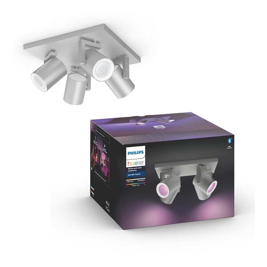 Philips - Светодиодный точечный RGBW-светильник с регулированием яркости Hue ARGENA 4xGU10/5,7W/230V