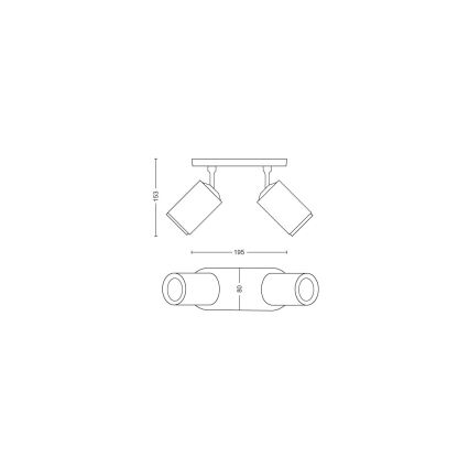 Philips - Светодиодный точечный RGBW-светильник с регулированием яркости Hue FUGATO 2xLED/5,5W/230V 2000-6500K белый