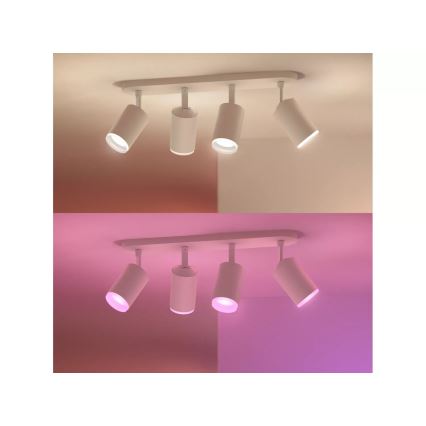 Philips - Светодиодный точечный RGBW-светильник с регулированием яркости Hue FUGATO 4xGU10/4,2W/230V 2000-6500K белый