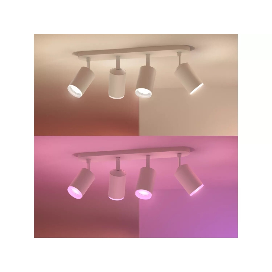 Philips - Светодиодный точечный RGBW-светильник с регулированием яркости Hue FUGATO 4xGU10/4,2W/230V 2000-6500K белый