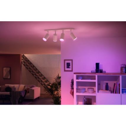 Philips - Светодиодный точечный RGBW-светильник с регулированием яркости Hue FUGATO 4xGU10/4,2W/230V 2000-6500K белый
