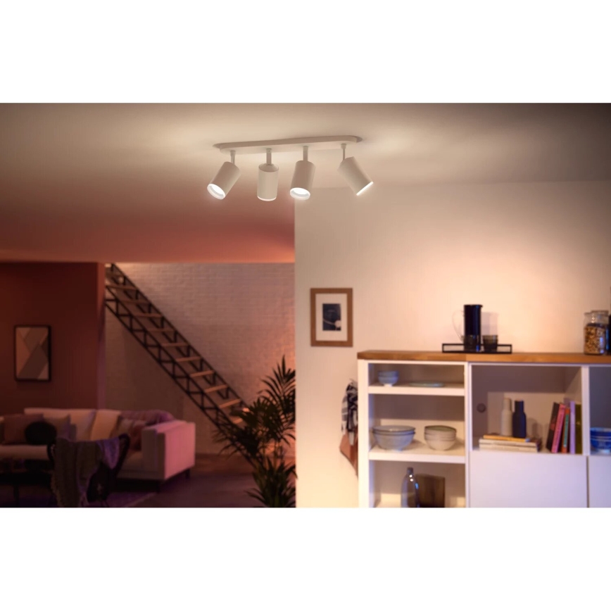 Philips - Светодиодный точечный RGBW-светильник с регулированием яркости Hue FUGATO 4xGU10/4,2W/230V 2000-6500K белый