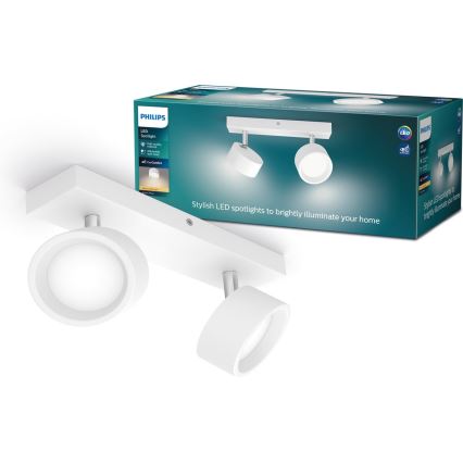 Philips - Светодиодный точечный светильник 2xLED/5,5W/230V белый
