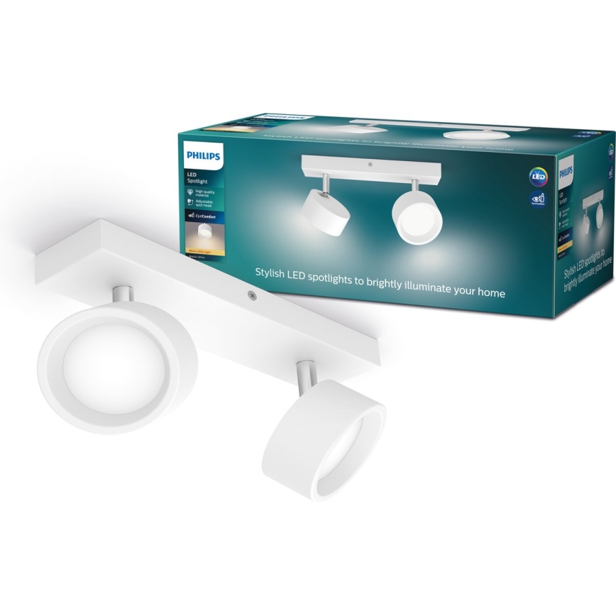 Philips - Светодиодный точечный светильник 2xLED/5,5W/230V белый
