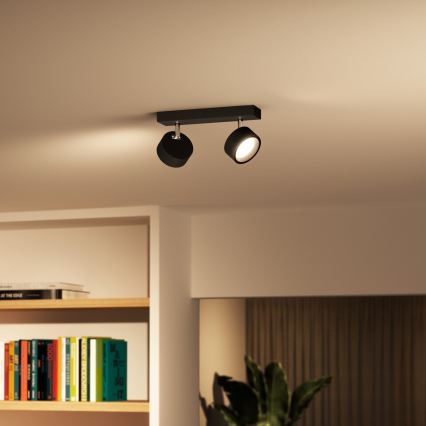 Philips - Светодиодный точечный светильник 2xLED/5,5W/230V черный