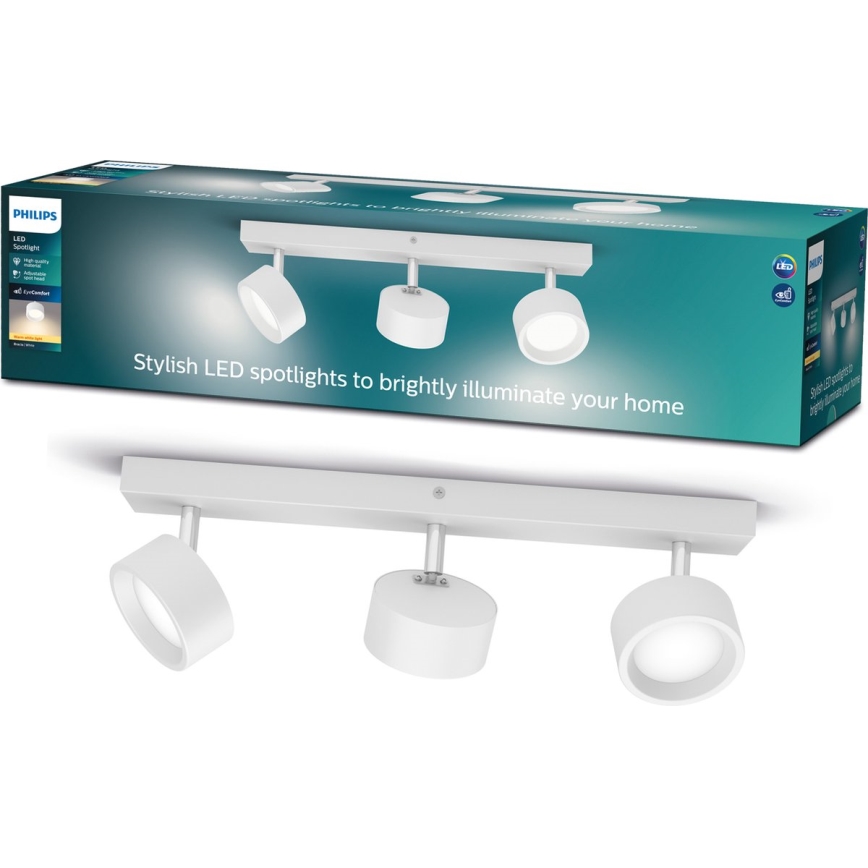 Philips - Светодиодный точечный светильник 3xLED/5,5W/230V белый