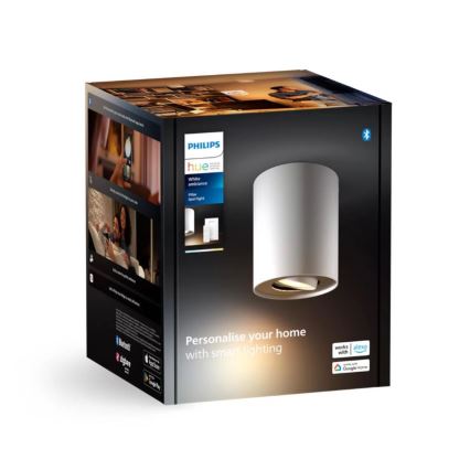Philips - Светодиодный точечный светильник с регулированием яркости Hue PILLAR 1xGU10/4,2W/230V 2200-6500K + дистанционное управление белый
