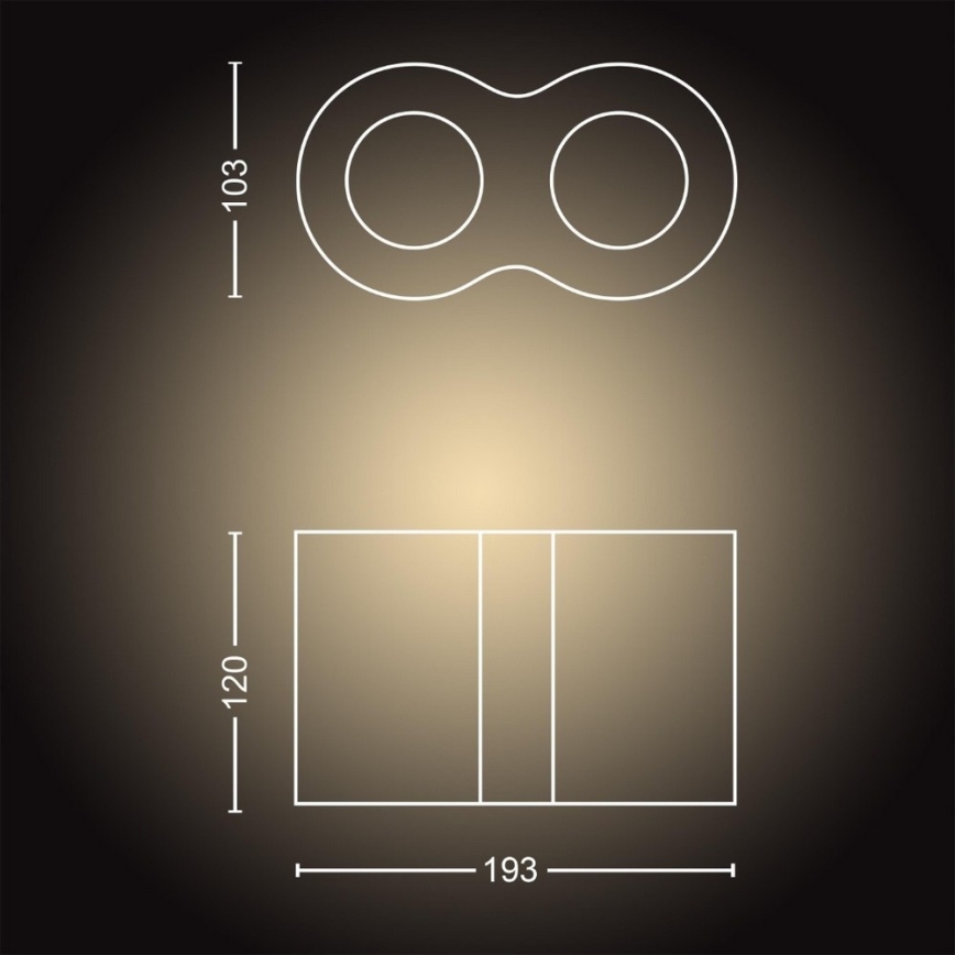 Philips - Светодиодный точечный светильник с регулированием яркости Hue PILLAR 2xGU10/5W/230V + дистанционное управление