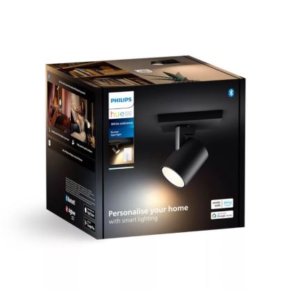 Philips - Светодиодный точечный светильник с регулированием яркости Hue RUNNER 1xGU10/4,2W/230V 2200-6500K + дистанционное управление черный