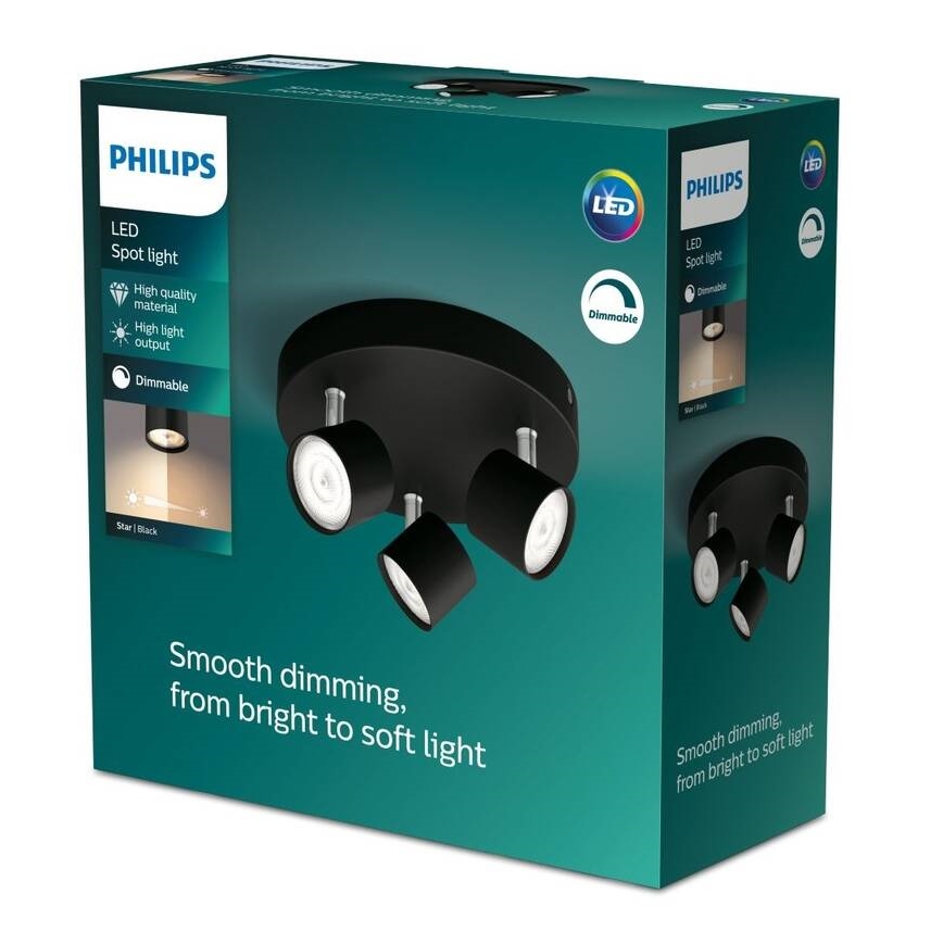 Philips - Светодиодный точечный светильник с регулированием яркости 3xLED/4,5W/230V