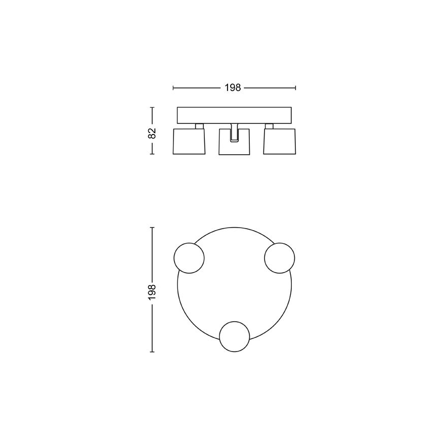 Philips - Светодиодный точечный светильник с регулированием яркости 3xLED/4,5W/230V