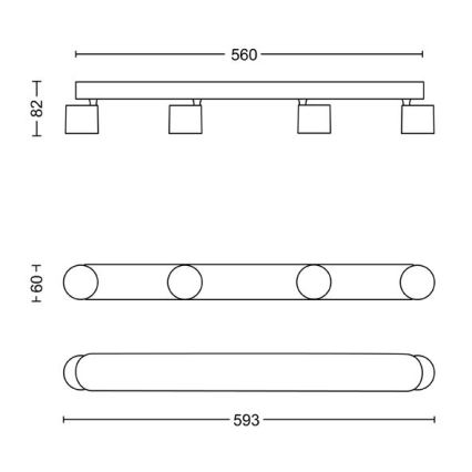 Philips - Светодиодный точечный светильник с регулированием яркости 4xLED/4,5W/230V