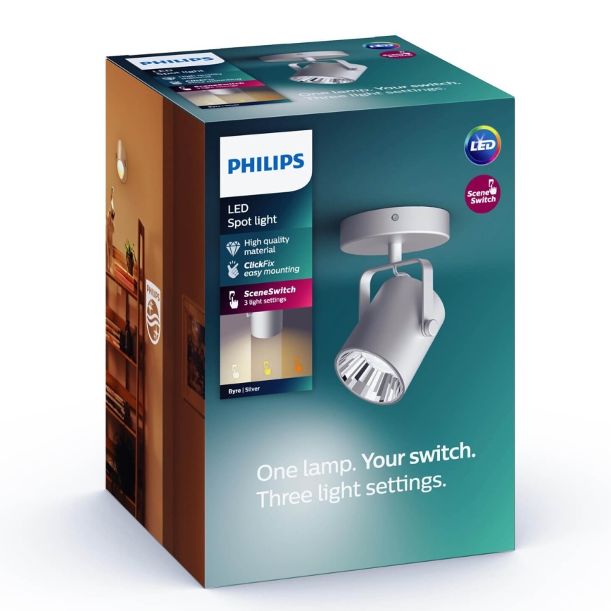 Philips - Светодиодный точечный светильник SCENE SWITCH BYRE LED/4,3W/230V 2200/2500/2700K
