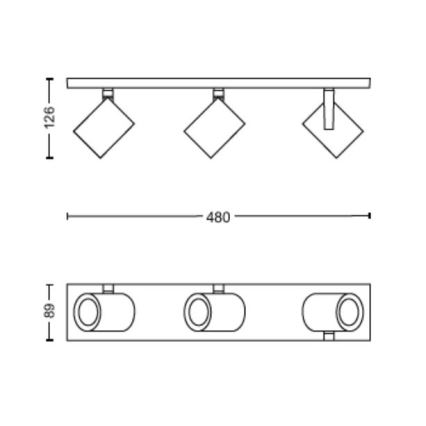 Philips - Светодиодный точечный RGBW-светильник с регулированием яркости Hue ARGENTA 3xGU10/4,2W/230V 2000-6500K