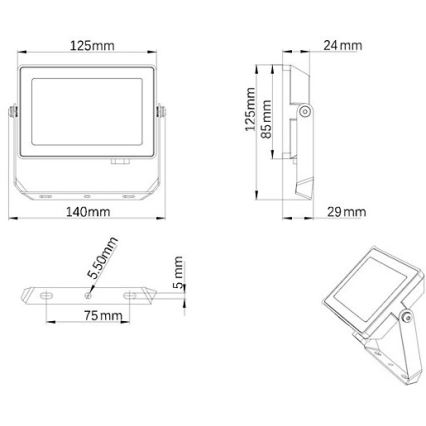 Philips - Светодиодный уличный прожектор PROJECTLINE LED/20W/230V IP65 3000K