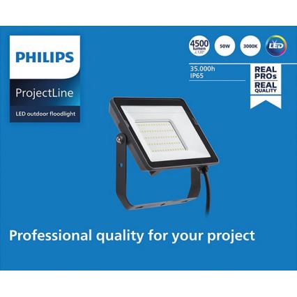 Philips - Светодиодный уличный прожектор PROJECTLINE LED/50W/230V IP65 3000K