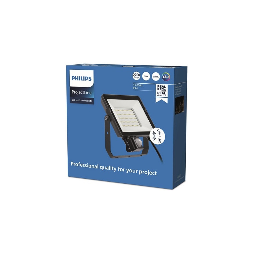 Philips - Светодиодный уличный прожектор с датчиком PROJECTLINE LED/30W/230V IP65 3000K