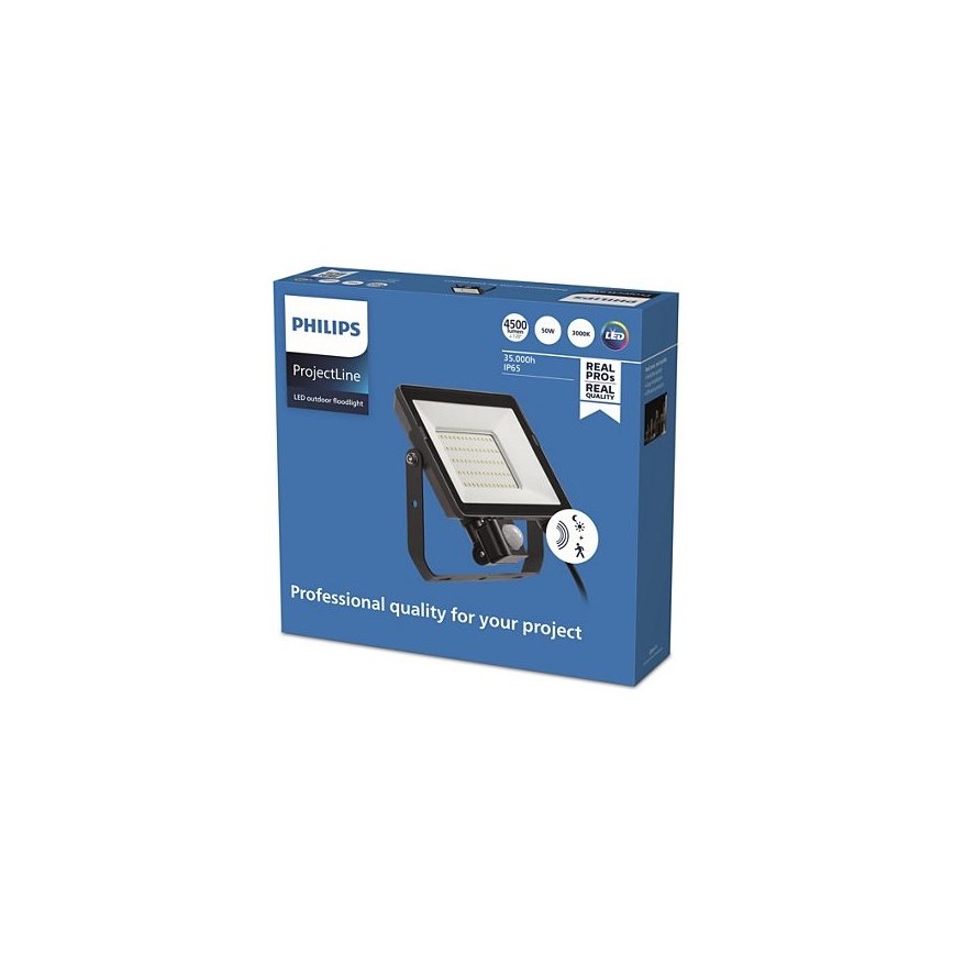 Philips - Светодиодный уличный прожектор с датчиком PROJECTLINE LED/50W/230V IP65 3000K