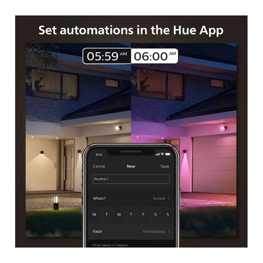 Philips - Уличный светодиодный настенный RGBW-светильник с регулированием яркости Hue RESONATE LED/8W/230V 2000-6500K IP44