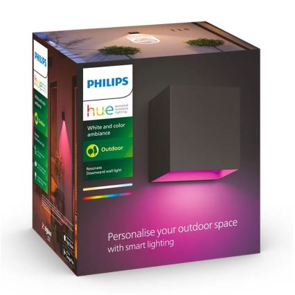 Philips - Уличный светодиодный настенный RGBW-светильник с регулированием яркости Hue RESONATE LED/8W/230V 2000-6500K IP44