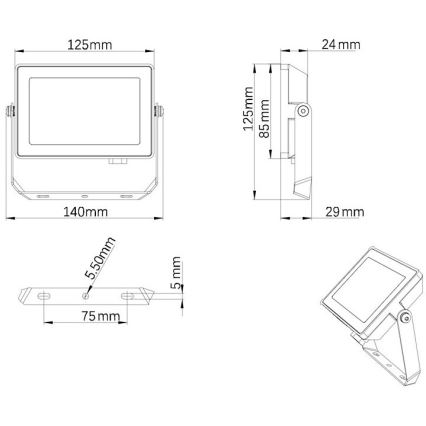 Philips - Светодиодный уличный светильник PROJECTLINE LED/20W/230V IP65 4000K