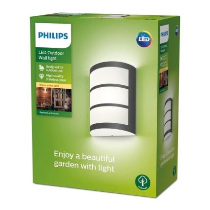 Philips - Светодиодный уличный настенный светильник LED/6W/230V 2700K IP44