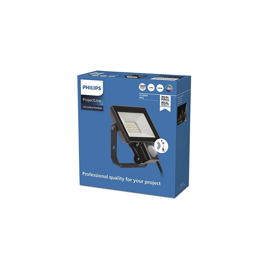 Philips - Светодиодный уличный прожектор с датчиком PROJECTLINE LED/20W/230V IP65 3000K