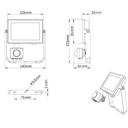 Philips - Светодиодный уличный прожектор с датчиком PROJECTLINE LED/20W/230V IP65 3000K