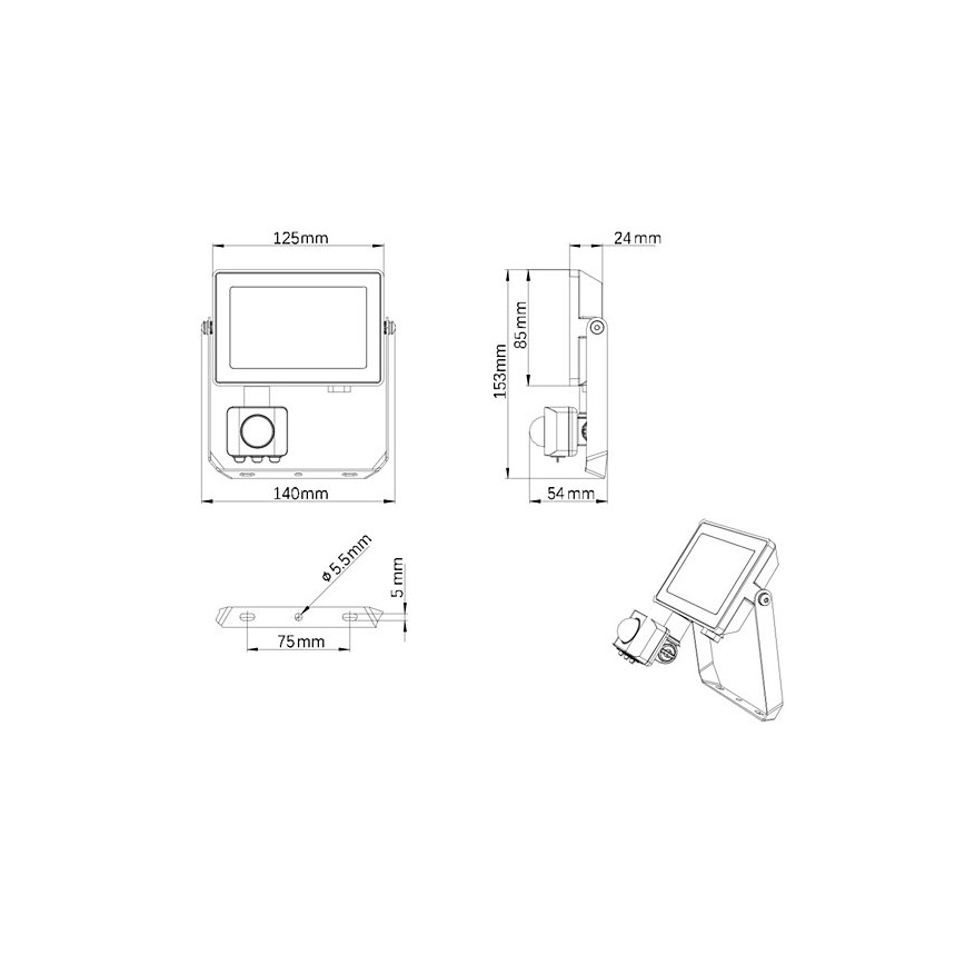 Philips - Светодиодный уличный прожектор с датчиком PROJECTLINE LED/20W/230V IP65 3000K