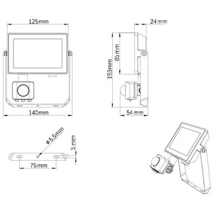 Philips - Светодиодный уличный прожектор с датчиком PROJECTLINE LED/20W/230V IP65 4000K