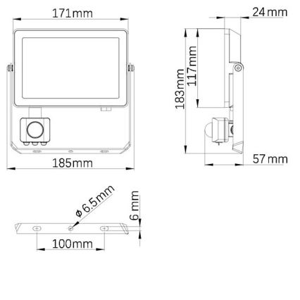 Philips - Светодиодный уличный прожектор с датчиком PROJECTLINE LED/30W/230V IP65 3000K