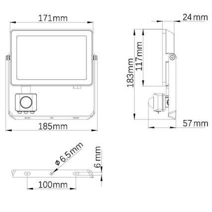 Philips - Светодиодный уличный прожектор с датчиком PROJECTLINE LED/30W/230V IP65 4000K