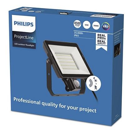 Philips - Светодиодный уличный прожектор с датчиком PROJECTLINE LED/50W/230V IP65 3000K