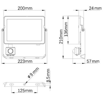 Philips - Светодиодный уличный прожектор с датчиком PROJECTLINE LED/50W/230V IP65 4000K