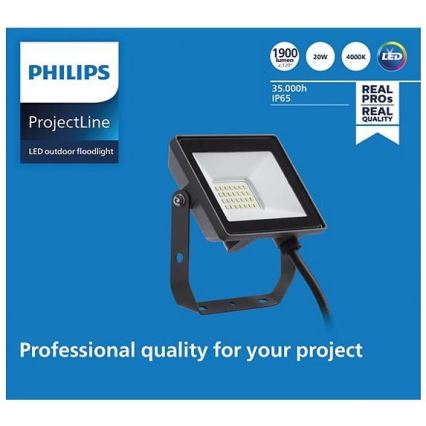 Philips - Светодиодный уличный светильник PROJECTLINE LED/20W/230V IP65 4000K