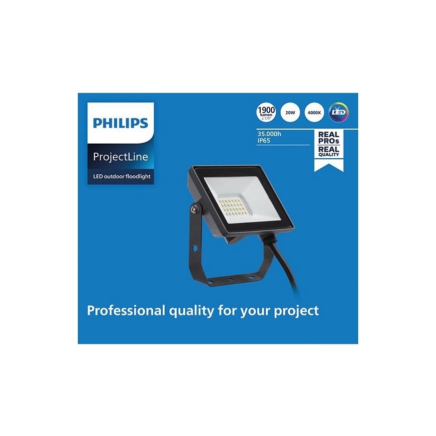 Philips - Светодиодный уличный светильник PROJECTLINE LED/20W/230V IP65 4000K