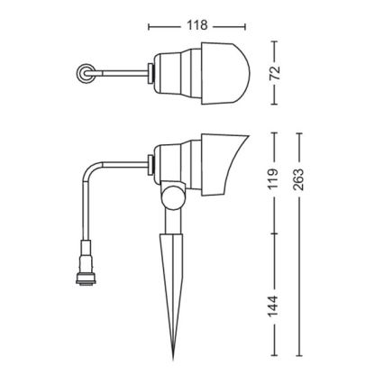 Philips - Светодиодный уличный точечный светильник LED/24W/230V 2700K IP44