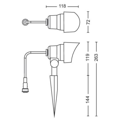 Philips - Светодиодный уличный точечный светильник LED/6W/12V 2700K IP44