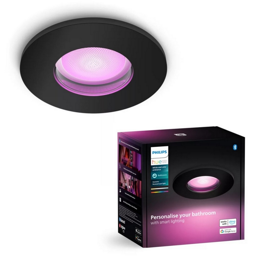 Philips - Светодиодный встроенный RGBW-светильник для ванной комнаты с регулированием яркости Hue XAMENTO 1xGU10/4,2W/230V 2000-6500K IP44