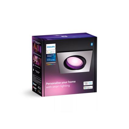 Philips - Светодиодный встроенный RGBW-светильник с регулированием яркости Hue CENTURA 1xGU10/4,2W/230V 2000-6500K