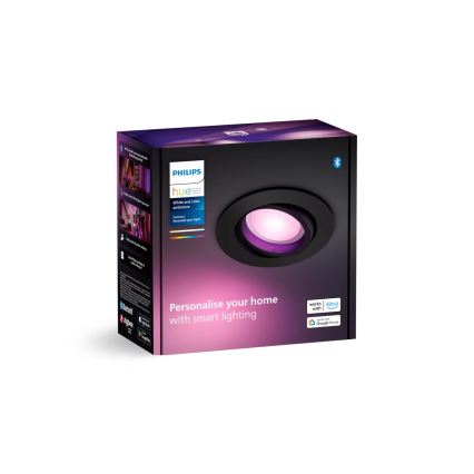 Philips - Светодиодный встроенный RGBW-светильник с регулированием яркости Hue CENTURA 1xGU10/4,2W/230V 2000-6500K